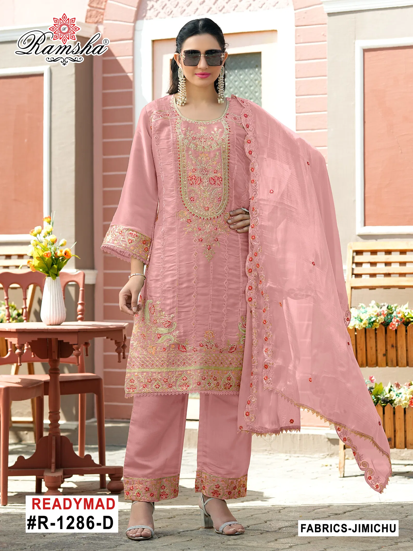 R 1286 Nx By Ramsha Jimi Choo Pakistani Readymade Suits Wholesale Market In Surat